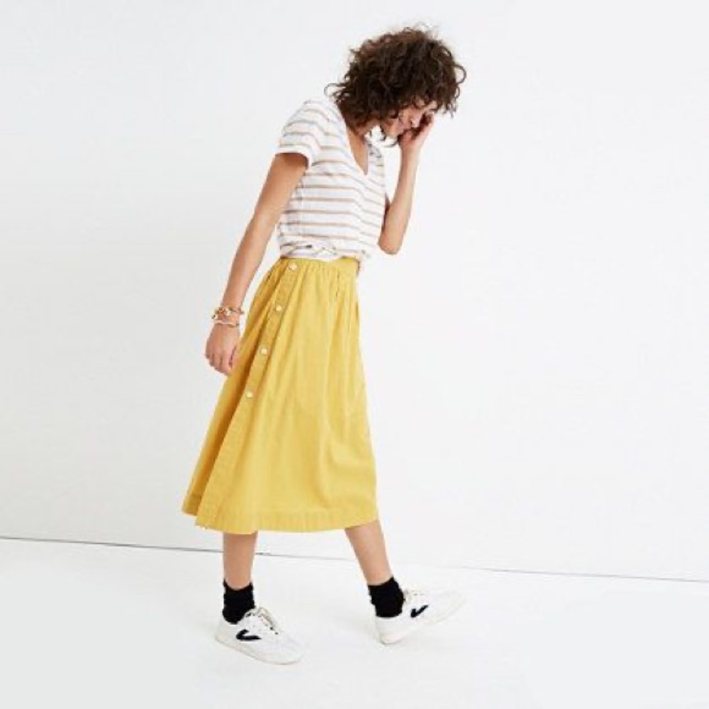Madewell Side Button Midi Skirt